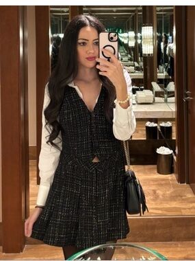 Zara NWT bloggers favourite tweed suit mini dress rare M